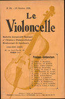 Le Violoncelle; bulletin corporatif mensuel de "L'Union des violoncellistes" professeurs & amateurs [No. 56 - October, 1926]
