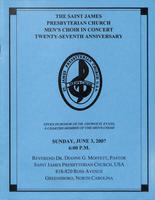 The Saint James Presbyterian Church Men's Choir in concert. Twenty-seventh anniversary