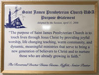 Bulletin boards of St. James Presbyterian Church