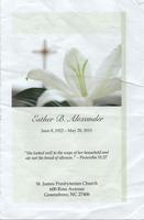 Memorial for Esther B. Alexander