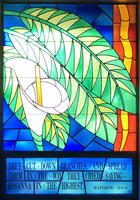 Stained glass window at St. James Presbyterian Church