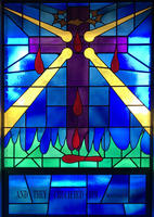 Stained glass window at St. James Presbyterian Church