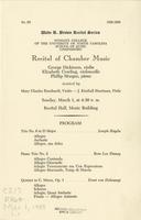 Recital of chamber music [George Dickieson, violin, Elizabeth Cowling, violoncello, Phillip Morgan, piano]