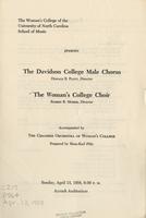 The Davidson College Male Chorus, the Woman's College Choir