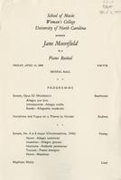 Jane Moorefield in a piano recital