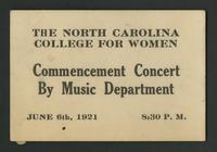 Commencement Concert, 1921 [ticket]