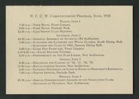 Commencement Program, 1928 [card]