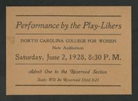 Play Likers, 1928 [ticket]
