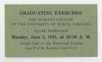 Graduation, 1941 [ticket]