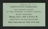 Commencement, 1947 [ticket]