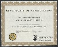 Certificate of Appreciation 2007-03-27   