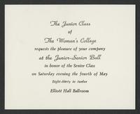 Junior-Senior Ball, 1958 [invitation]