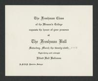 Invitation to Freshman Ball, 1958-3-29 [card]