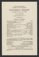 University Sermon, 1958-3-23 [program]