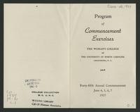 Commencement Weekend, 1937 [program]