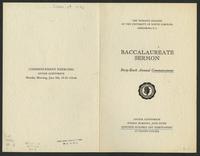 Baccalaureate, 1938 [program]