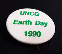 UNCG Earth Day 1990 button, 1990