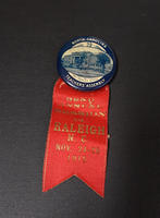 North Carolina Teacher's Assembly button with ribbon, 1915