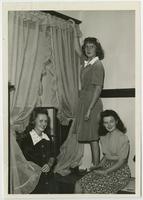 Students Hanging Curtains, 1940s