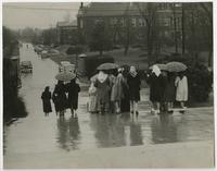 Rainy Day on Campus, 1945