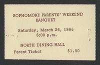 Sophomore Parents' Weekend Banquet, 1968 [ticket]