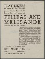 Pelleas and Melisande [production records]