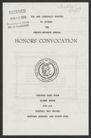 Honors Convocation, 1989 [invitation]