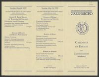 Calendar of Events for Commencement Weekend [program]