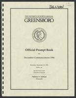Official Prompt Book For December Commencement, 1996-12-21  