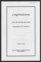 Department of Chemistry Graduation Ceremony And Reception, 1999-05-16 [program]