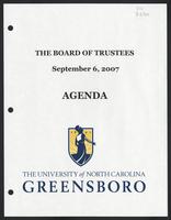 UNCG Board of Trustees Meeting Minutes/Agenda, September 2007