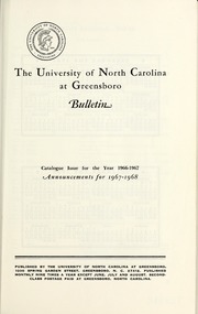 The University of North Carolina at Greensboro bulletin [Catalog issue for the year 1966-1967]