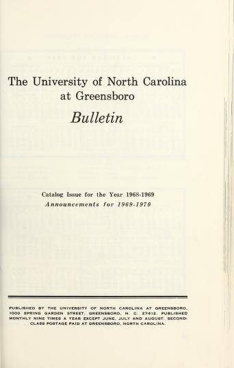 The University of North Carolina at Greensboro bulletin [Catalog issue for the year 1968-1969]