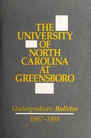 The University of North Carolina at Greensboro undergraduate catalog 1987-88 [Catalog issue for the year 1986-87]