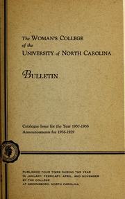 The Woman's College of the University of North Carolina bulletin [Catalogue issue for the year 1937-1938]
