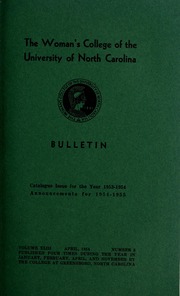 Bulletin of the Woman's College of the University of North Carolina [Catalogue issue for the year 1953-1954]
