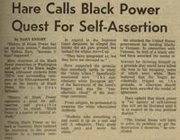 Hare Calls Black Power Quest For Self-Assertion
