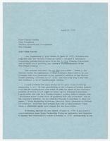 Letter from Chancellor Ferguson to SGA Vice President Cheryl Sosnik