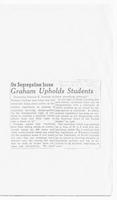Graham upholds students