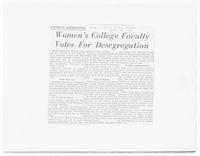 Women's College faculty votes for desegregation