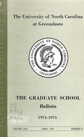 UNCG Graduate School bulletin, 1974-1975