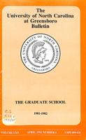 UNCG Graduate School bulletin, 1981-1982