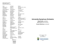 University Symphony Orchestra [recital program]