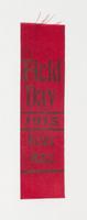 Field Day lapel ribbon, relay race, red