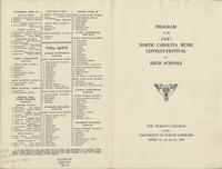 Program of the 1947 North Carolina music contest-festival for high schools