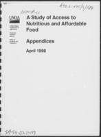 A study of access to nutritious and affordable food appendices