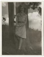 Elsie Seetoo posing by a tree