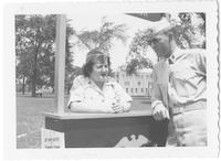 Woman Marine at information booth