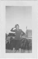 Evelyn E. Horton saluting