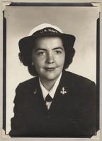 Portrait of Marian "Mac" McBurney Kilgore in WAVES uniform with cap